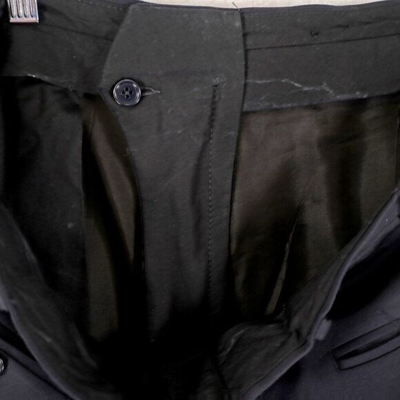 Brooks Brothers‎ 346 Stretch Blue Wool Pleated Cuffed Mid Rise Dress Pants 35/31 - Picture 6 of 7